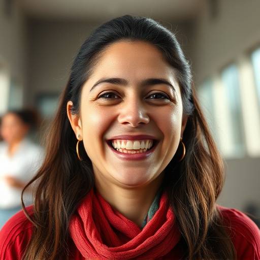 Foto van Fatima El Idrissi, stralend na het behalen van haar droombaan.